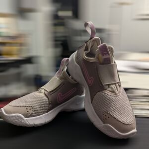Nike Kids' Flex Runner 3 Road Running Shoes Pink and Beige Athletic Sneakers